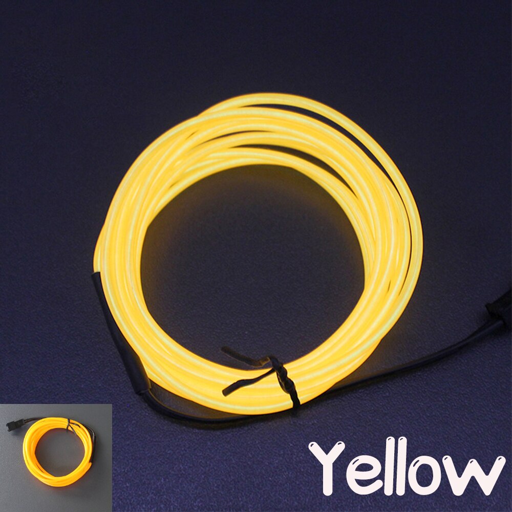 Brilho el fio cabo led neon festa de dança natal trajes diy roupa luminosa luz do carro decoração roupas bola rave 1m/3m/5m: 10