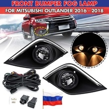 2 Stuks Auto Voorbumper Mistlampen Lampen Met H11 Lampen Kabelboom Covers Schakelaar Relais Voor Mitsubishi Outlander