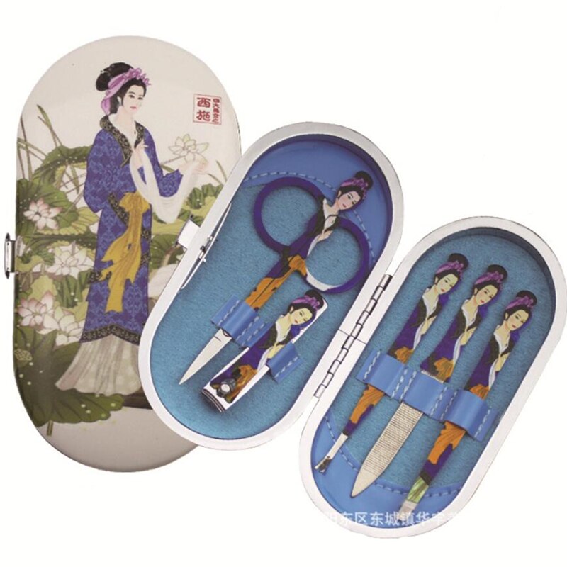 5- delige set nagels, kunst wenkbrauwen schaartje neustrimmer manicure make-up tools schaartje nagelknipper nagelriemknipper manicureset: Rood