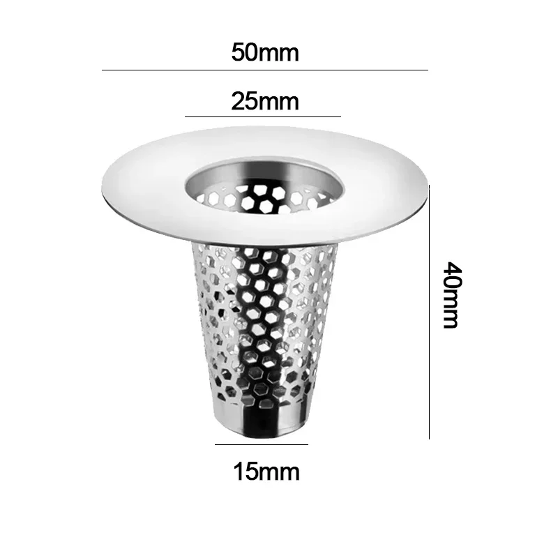 Floor Drain Filter Stainless Steel Mesh Sink Strainer Bathroom Anti-clog Drains Bathtub Hair Catcher Shower Strainer Mesh Basket: plum / 83mm