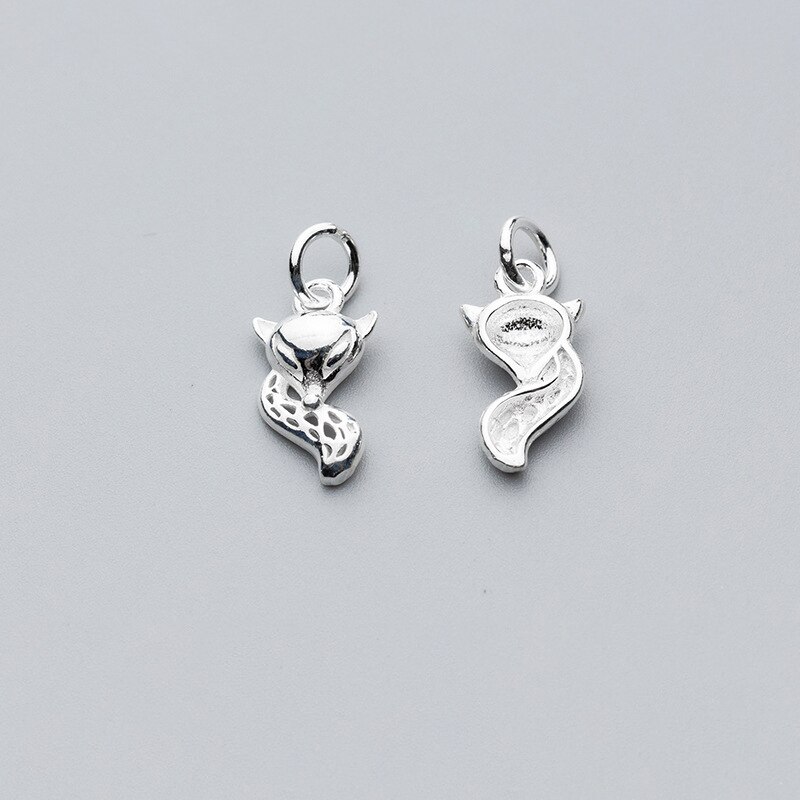 Meetsoft Leuke 925 Sterling Zilveren Dieren Fox Hollow Bedels Voor Diy Handgemaakte Fijne Sieraden Ketting Armband Chic Accessoire