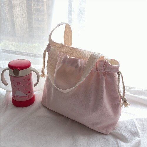 Trekkoord Tassen Vrouwen Casual Solid Canvas Handtassen Pouch Mini Draagbare Schouder Purse Koreaanse Stijl Ulzzang Vintage Harajuku Chic: 12