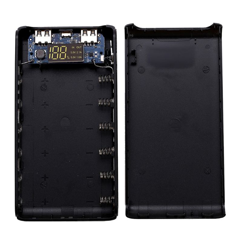 (Geen Batterij) dual Usb Output 6X18650 Batterij Diy Power Bank Box Holder Case Voor Mobiele Telefoon Tablet Pc