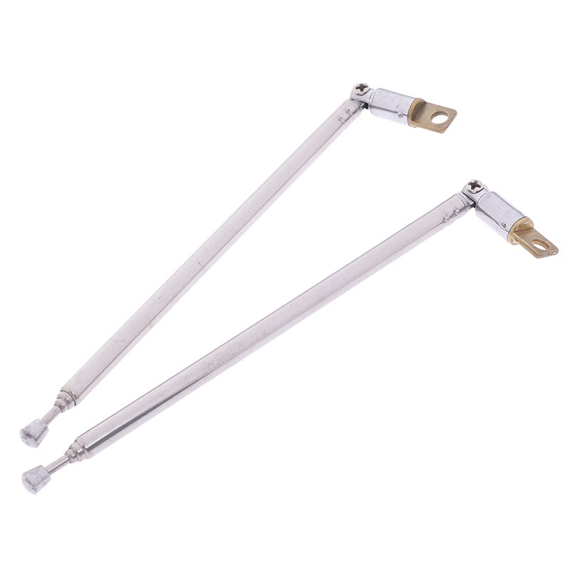 1Pair 37cm 4 Section Telescopic Stainless Steel AM FM Radio Universal Antenna