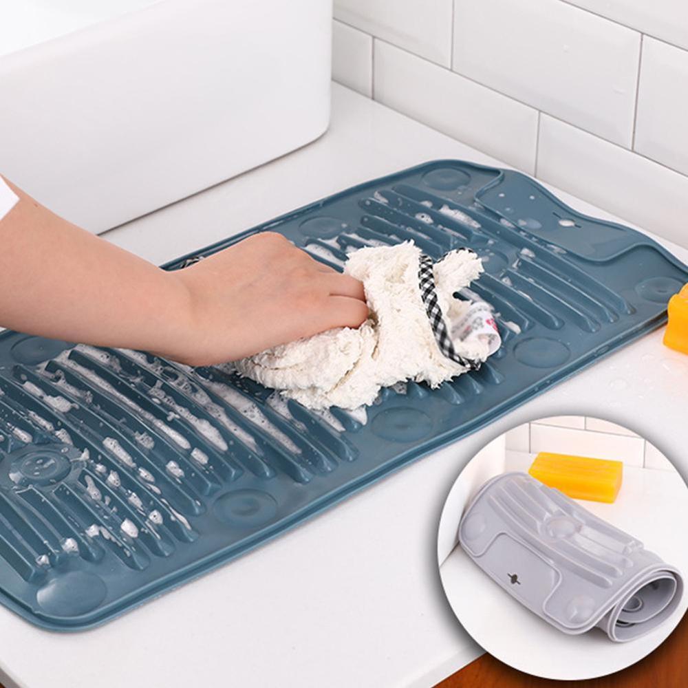 Washboard Anti Slip Washing Board Portable Laundry Plate Mat Cleaning Collapsible Household Cleaning Laundry Silic U8Z9