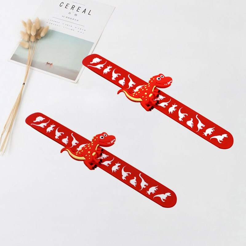 1Pcs Dinosaurus Rubber Slap Armband Kid Kinderen Polsbandje Flexibele Wrap Slap Enfant Bangle Kerst Jaar Cadeau