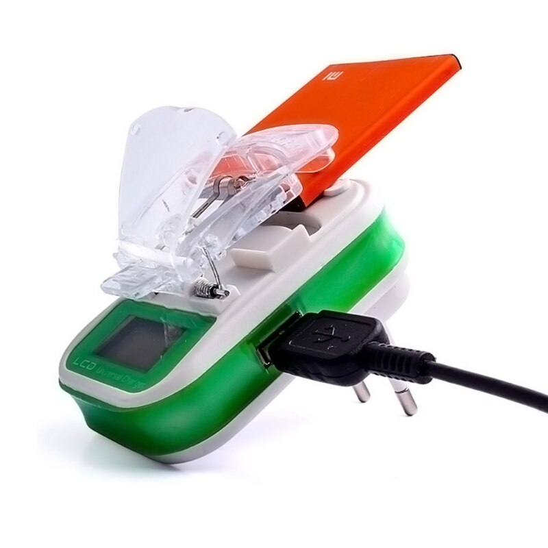 Usb Universal Battery Charger Lcd Indicator Scherm Eu/Us Plug Voor Mobiele Telefoons K1KF