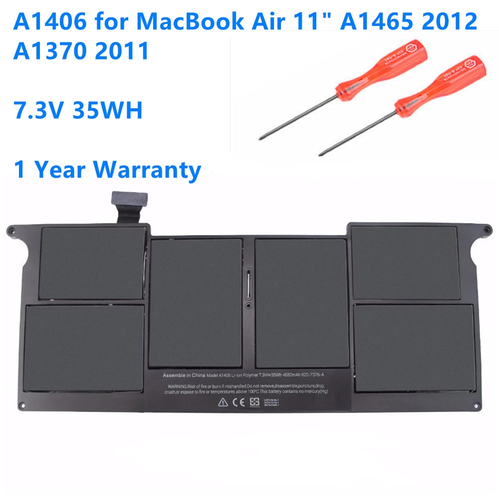 A1406 A1495 7.3V 35WH Laptop Batterij Voor Apple Macbook Air 11 "Inch A1465 A1370 Mid vroeg