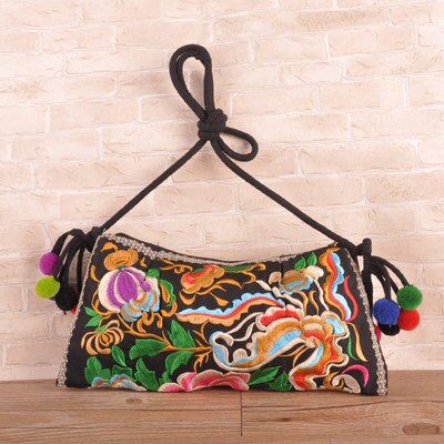 Vintage embroidery women traveller handbagsNice floral embroidered lady shoulder&Crossbody bags Versatile canvas Carrier: 9