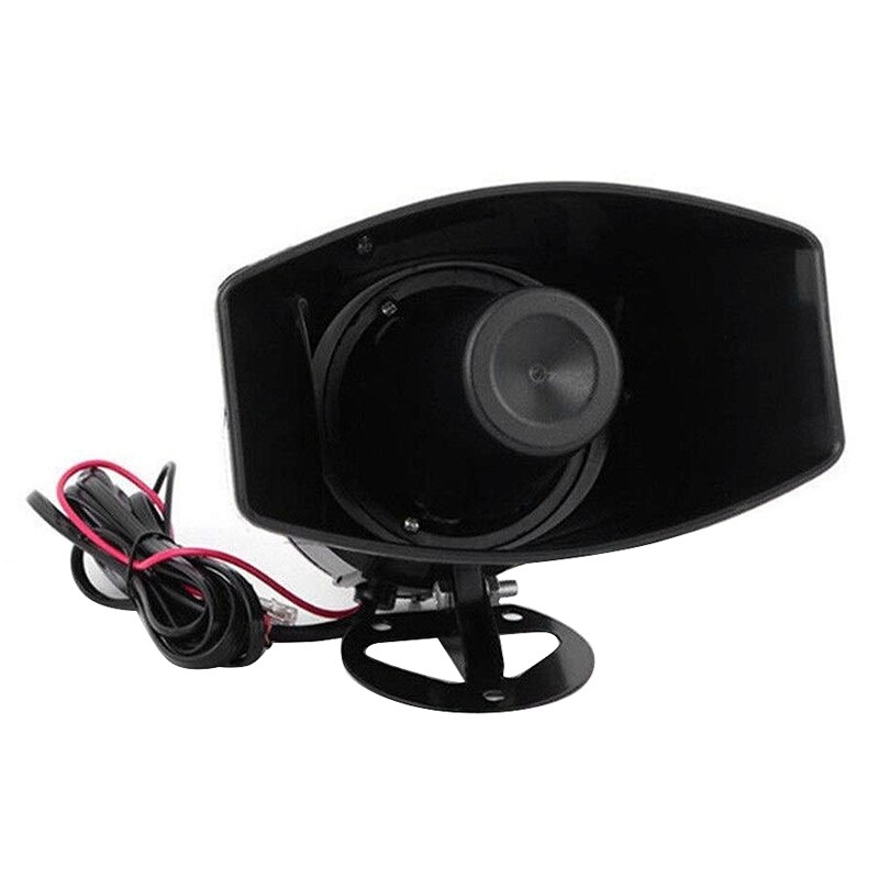 Universal Motorcycle Car Alarm Sound 7 Tone Horn 12V 100W Police Siren Horn Loudspeaker (Black)