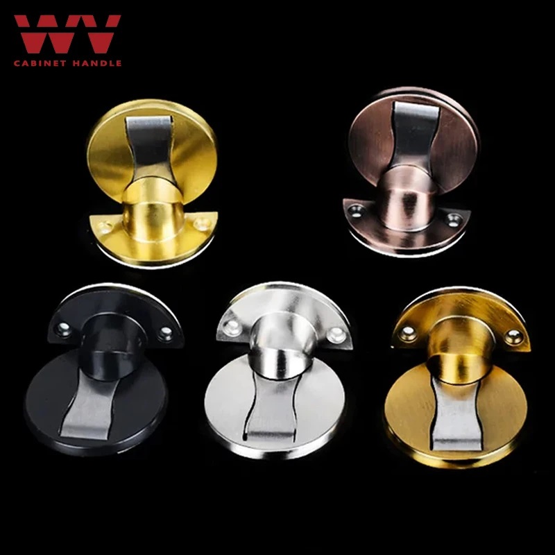 WV Magnetic Door Stops Door Stopper Security Protection Hidden Door Draft Holders Catch Floor Nail-free Doorstop Hardware