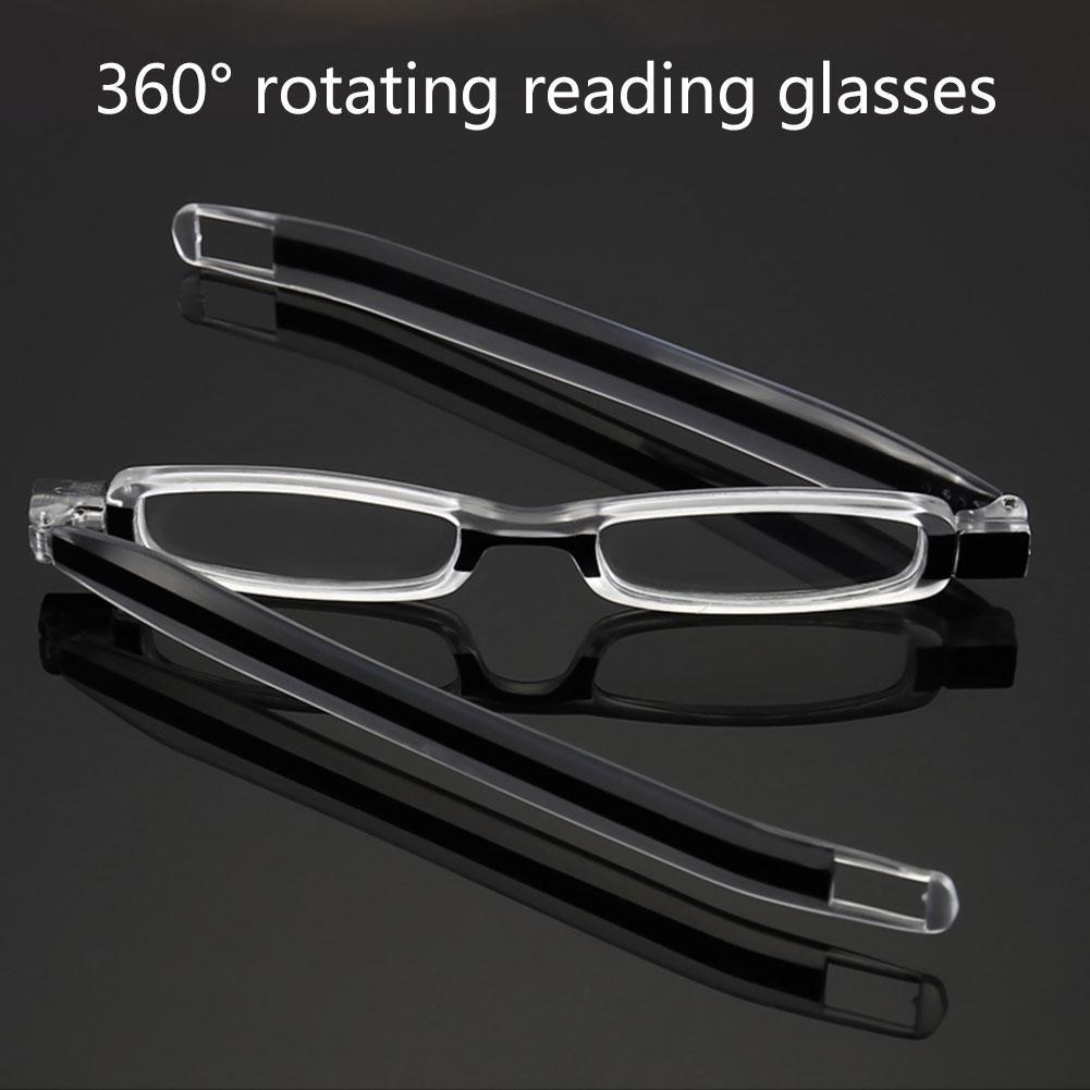 Unisex 360 graden draaibare opvouwbare leesbril anti-vermoeidheid presbyopische bril 1.0/1.5/2.0/2.5/3.0/3.5/4.0