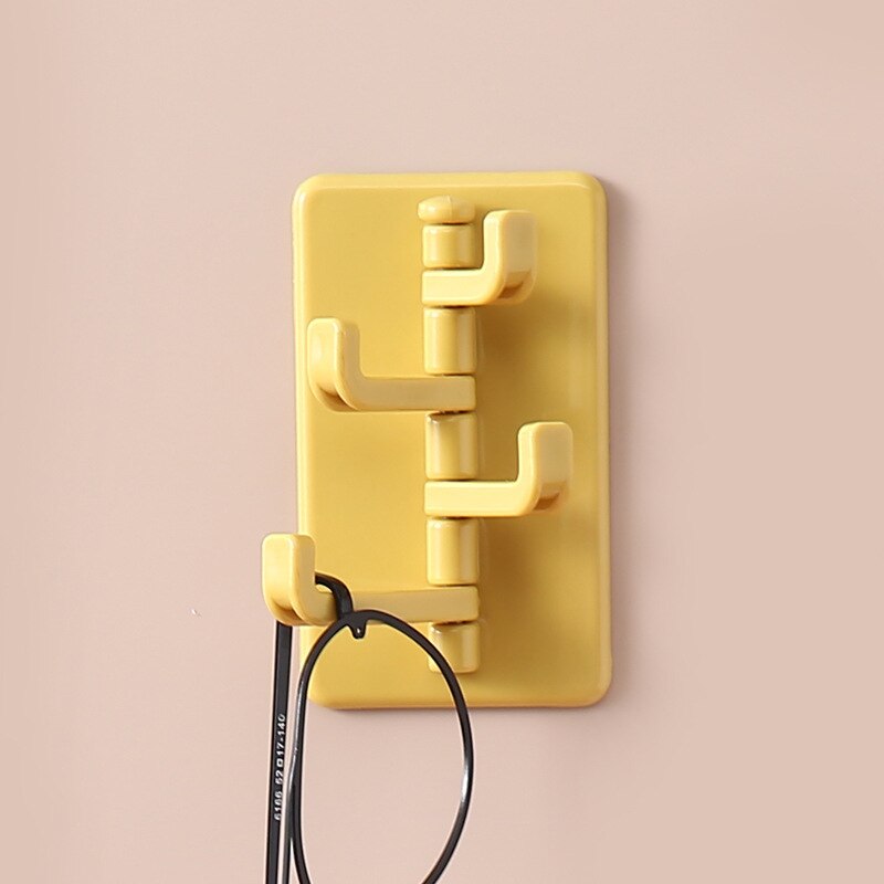 Gancho giratorio multiusos, gancho de 4 eslabones, estante de pared para baño, toallero, sin perforación y sin huellas, WWO