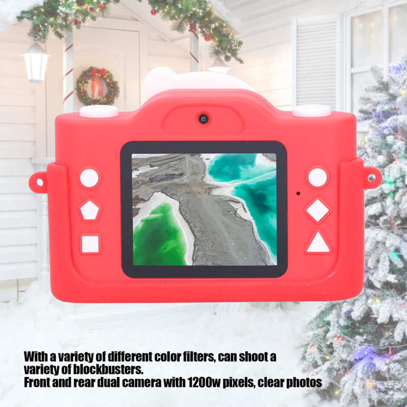 Kids Camera Santa Claus Video Dual Camera Music Cartoon USB Rechargeable Camera Christmas