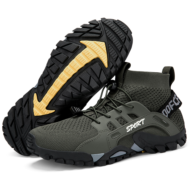 Sapatos de caminhada para homem ao ar livre confortável malha respirável botas altas montanhismo mulher secagem rápida tênis viagem