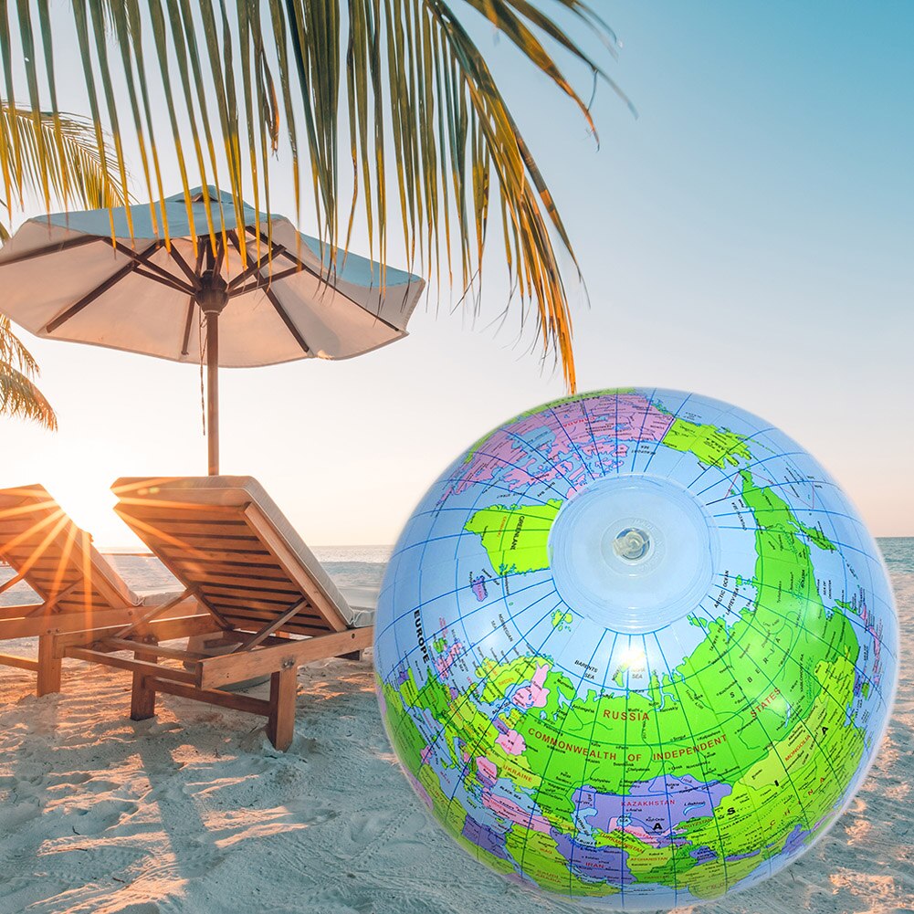 40cm Inflatable Globe World Earth Ocean Map Ball Educational Supplies Geography Learning Educational Beach Ball Kids Geography