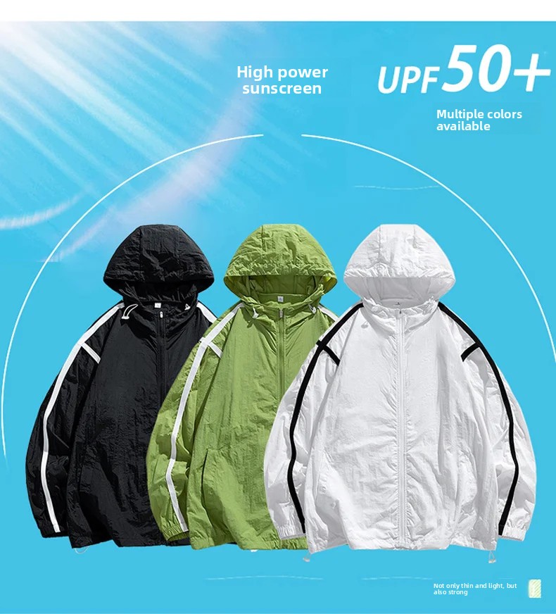 Outdoorjas Heren Zomer Dunne ijszijde Comfortabele ademende jas met capuchon Dames Japanse camping UV UPF50+ Skin Windbreaker