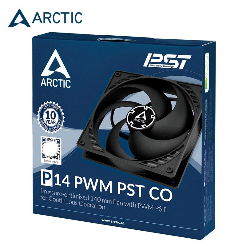 ARCTIC P14 PWM PST CO 4PIN PWM,140MM PC 14cm Fan Computer Case Cooler Master Dual Ball Bearing ,Silent ,Black