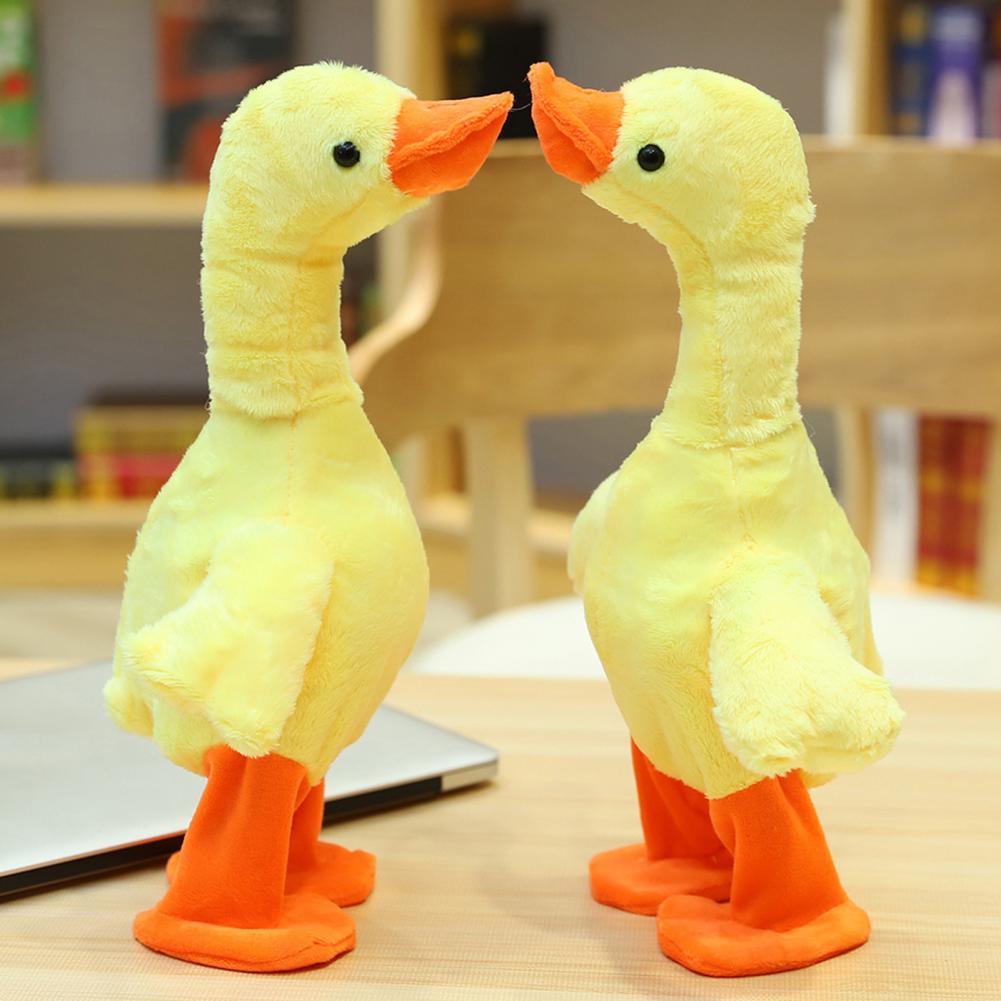 Brinquedo de pelúcia de pato brinquedo musical engraçado pp algodão educacional de pato amarelo brinquedo de pelúcia para relaxamento montessori brinquedos educacionais para presentes de crianças