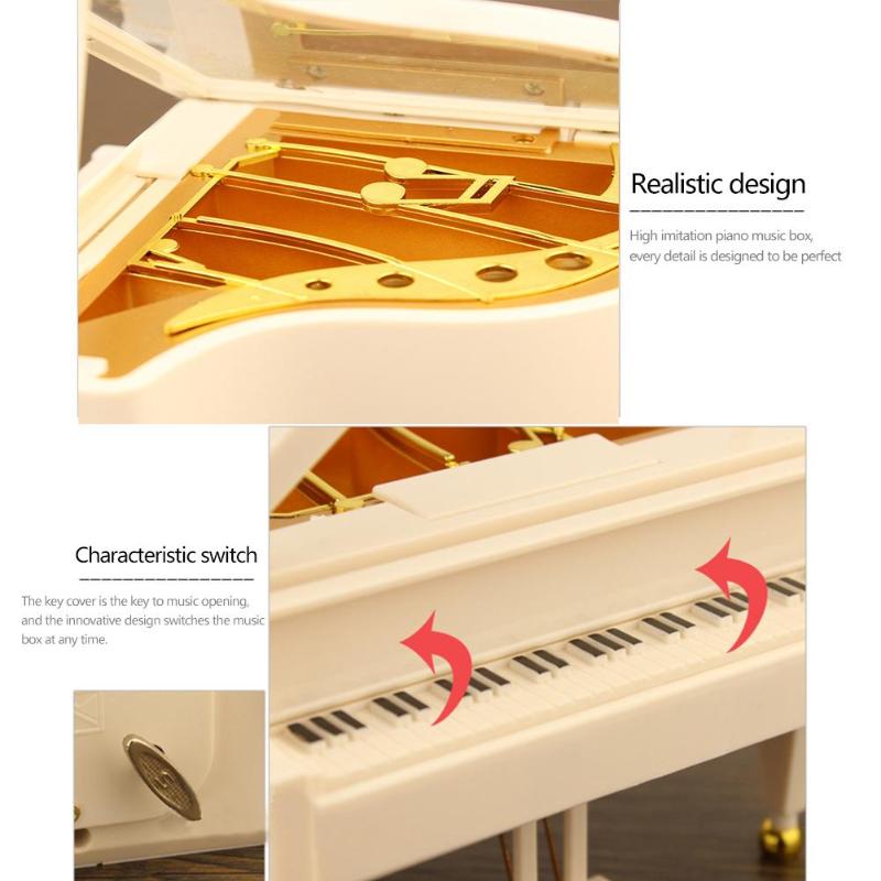 Caja de música creativa Mini modelo de Piano caja Musical antigua de Metal caja de de boda decoración del hogar de Año cajas de música