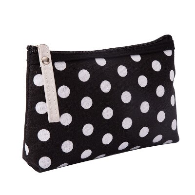 Beibaobao Vrouwen Plaid Reizen Cosmetische Make-Up Tas Handtas Vrouwelijke Rits Portemonnee Kleine Cosmetica Make Up Tassen Reizen Schoonheid: black