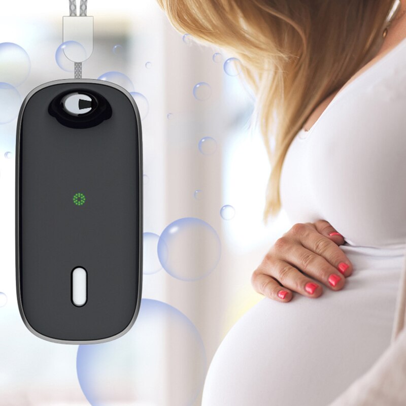 2 stück stylische, tragbare mini-luftreiniger zum umhängen, mini-ionen-halsketten, schwarz