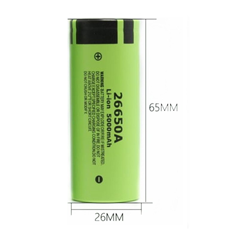 Original Battery For Panasonic 26650A 3.7V 5000mAh High Capacity 26650 Li-ion Rechargeable Batteries+DIY Nickel