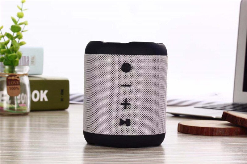 Bluetooth 5.0 højttaler med tf kort afspilning aux input play subwoofer tws trådløse loundpeakers bærbar højttaler: Beige