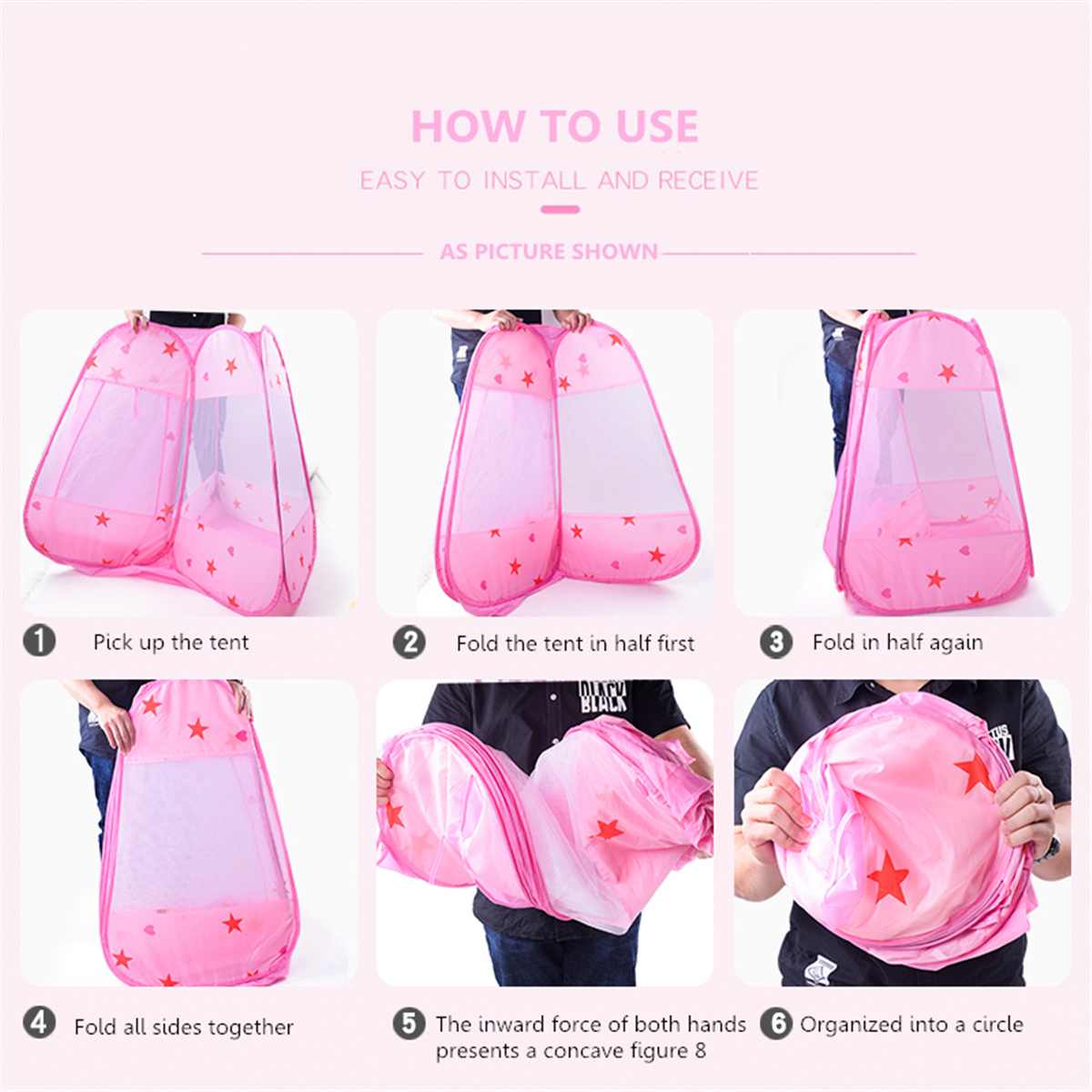 Dzieci księżniczka bawić się namiot składany wyskakujące okienko kulki Dom dla dzieci wewnątrz i na zewnątrz (kulki nie są wliczone)