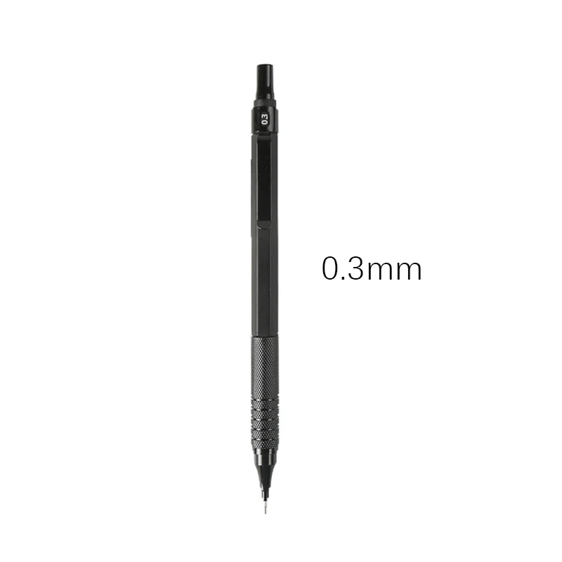 Lápiz mecánico de 0,3/0,5/0,7/2,0mm, centro de gravedad bajo, dibujo de Metal, lápiz especial, suministros de arte para escritura escolar y de oficina, 1 ud.