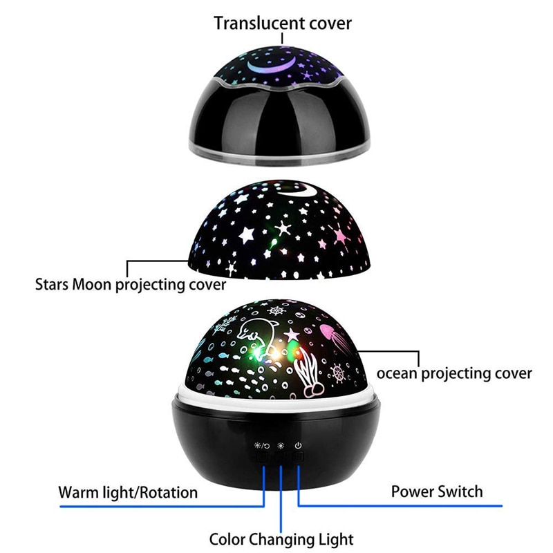 Baby Night Light Projector Starry Sky Star Master Rotating Night Lamp Christmas Light USB Projection Children Sleeping Led