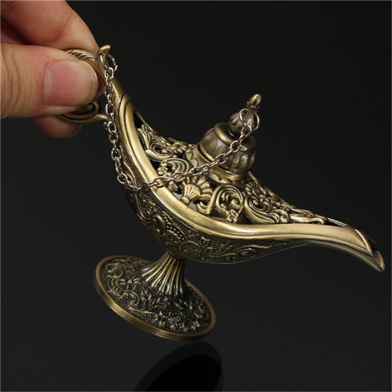 Lámparas mágicas estilo cuento de hadas Aladino, tetera, lámpara del genio, Juguetes Retro Vintage para decoración del hogar para niños,: Dorado