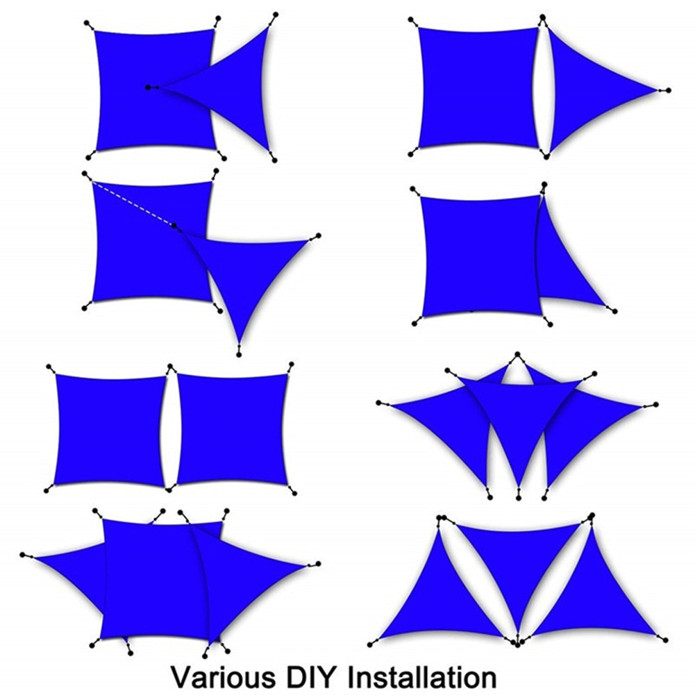 Garden Waterproof Sun Shelter Triangle Sunshade Protection Canopy Patio Pool Shade Sail Awning Camping Large Shade Cloth