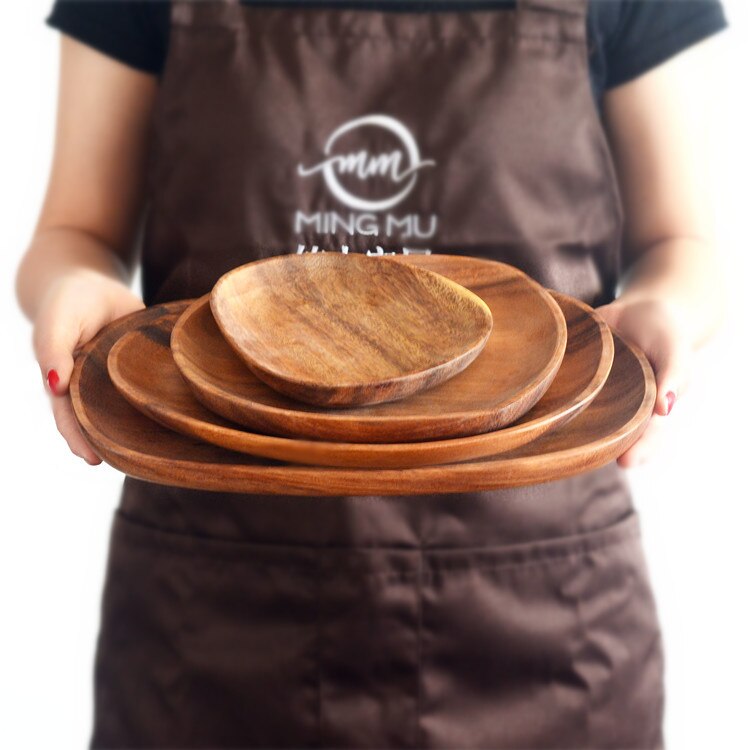 Massief Houten Onregelmatige Acacia Houten Plaat Houten Plaat Eenvoudige Stijl Snacks Dessertbord Taart Plaat Fruitschaal Hout Lade