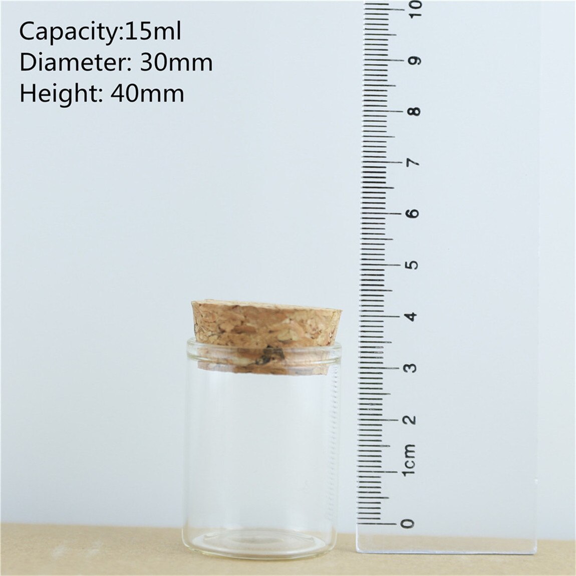 24pcs/lot 30*40mm 15ml Glass Bottle with Cork Test Tube Stopper Spice Bottles Container Jars Vials DIY Craft