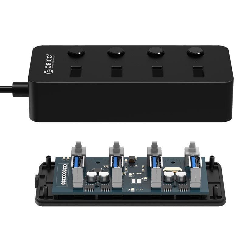 ORICO USB HUB 4 Ports USB 3.0 HUB High Speed Usb Spliter with Individual Power Switches for Apple Macbook Air Laptop PC Tablet