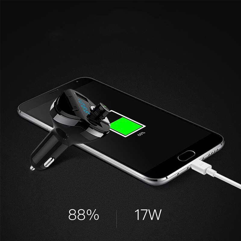 Auto MP3 Speler FM Modulator Zender Bluetooth Handsfree Call Dual USB Autolader Spanning Diagnostische Ondersteuning Tf-kaart Muziek