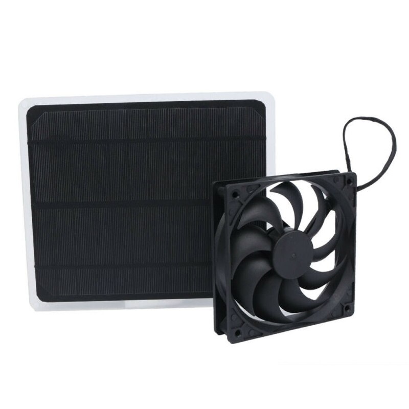 Zonnepaneel Aangedreven Ventilator Mini Ventilator 10W Zonne-Ventilator Voor Hond Kip Huis Kas Rv: Default Title