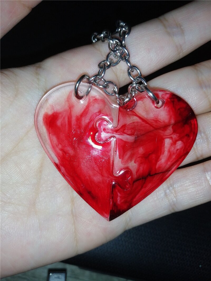 * Mijn Hart Is Bloeden * Stukken Van Liefde Creatieve Punk Ketting