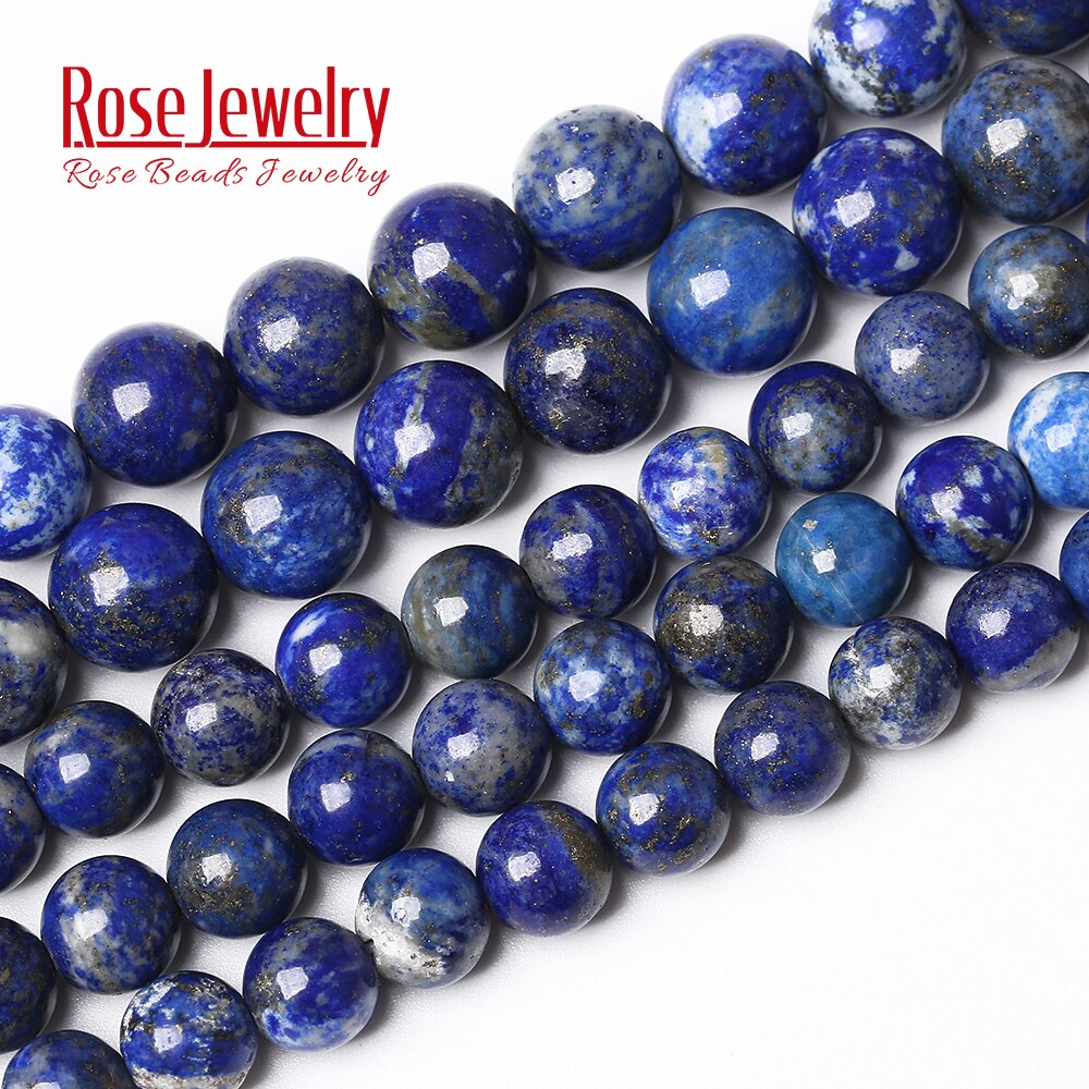 Natural Stone Real Lapis Lazuli Round Loose Beads 15" Strand 4 6 8 10 12 MM Pick Size For Jewelry Making Bracelet