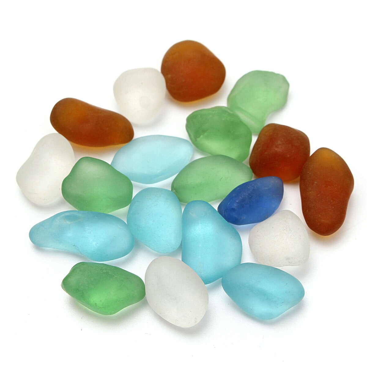 20 stk havstrand glasperler blandede farver bulk blå grøn uborede havstrand glasperler bulk smykker vedhæng indretning 10-16mm
