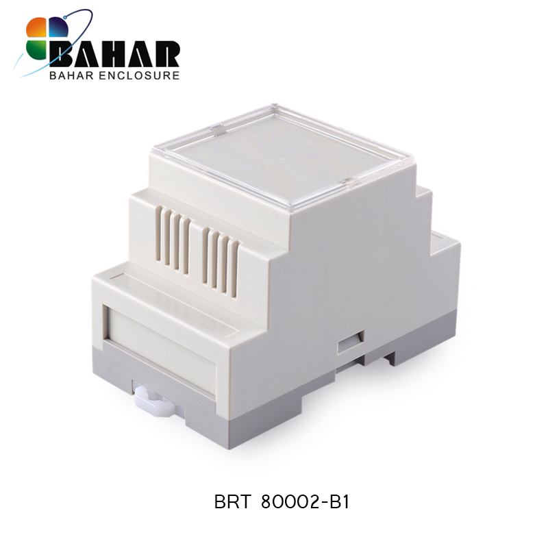 Bahar 1 stk. industriel din skinne plastkabinet abs elektroniske projektkasser diy din skinne boks wire samledåse brt 80002