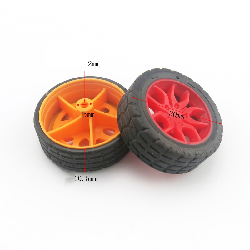 2*30mm bene strutturato ruote in gomma ruote piccole giocattolo ruote studente FAI DA TE modello di ruote