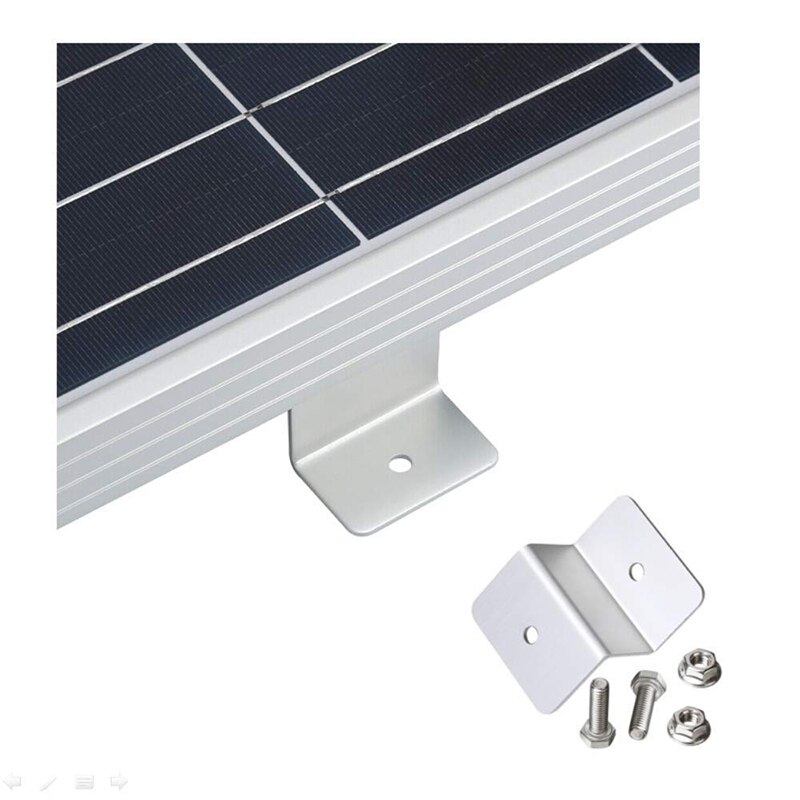 Pack of 4 Solar Panel Z Brackets Mounting Aluminium with Nuts and Screws Motorhomes Cars Caravans Mounted from Grid Roof