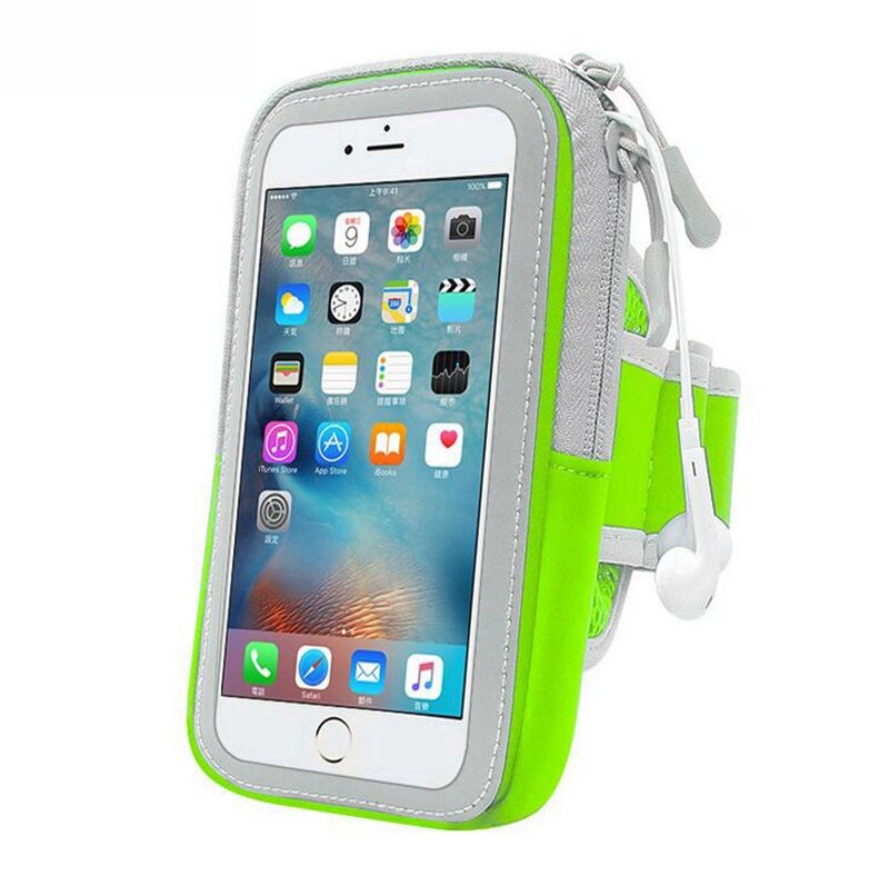 Running armband Voor iphone 7 plus voor huawei mate 10 lite voor iphone 6 6s 7 case telefoon riem tas Universele Sport armband: green