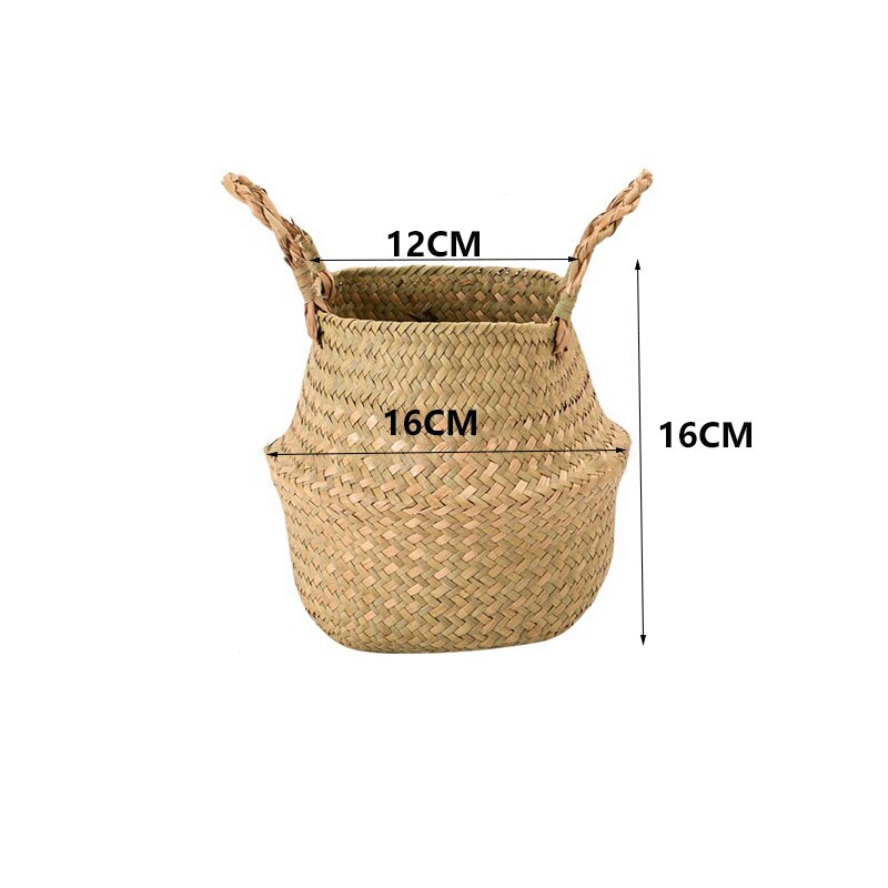 Handmade Wicker Planter Storage Flower Baskets Laundry Storage Decorative Basket Pot Rattan Flower Planters Household Organizer: 12x16x16cm