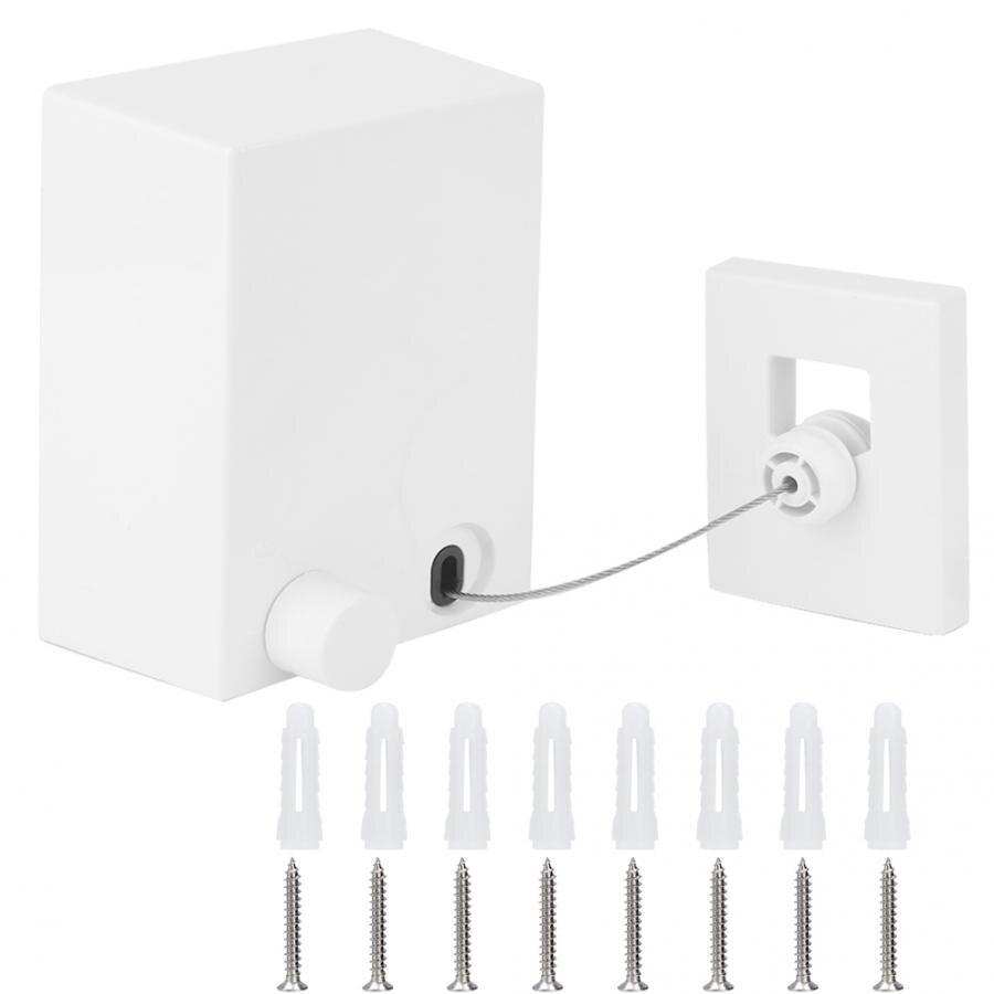 Retractable Wall Retractable Clothesline Indoor Clothes Drying Line for Hotel Home Balcony Laundry Clothes Drying Rack: White