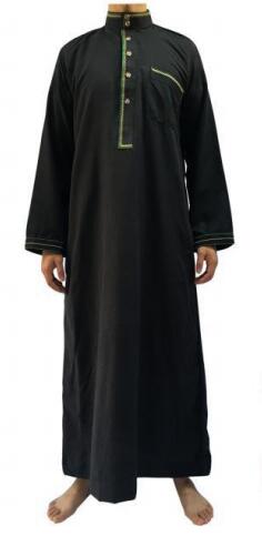 Clearance Black men thobe islamic clothing Qatar robe