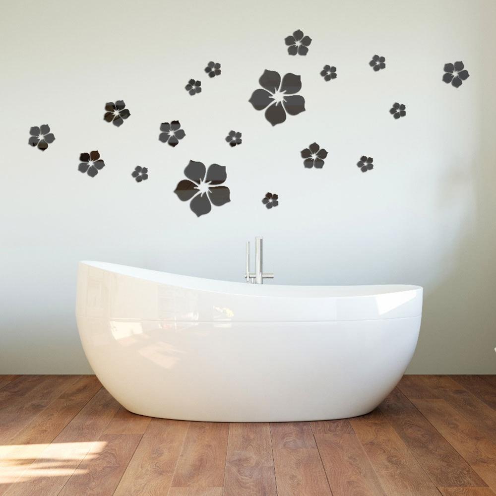 Pegatinas de acrílico para pared DIY con de flores, pegatinas para pared, sala de estar murales para, cuarto de niños, cuarto de baño hermoso