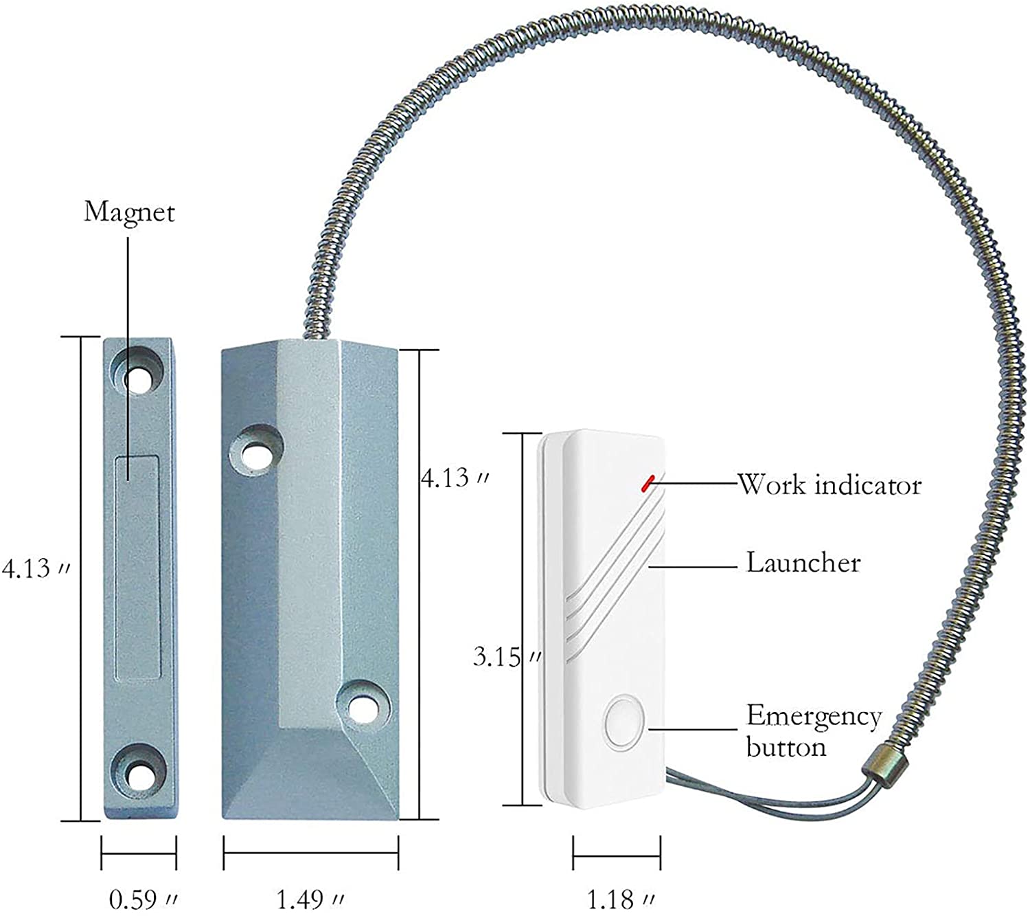 Wolf-Guard MC-J01 Wireless Door Contact Sensor Door Magnetic Alarm Shop Home Garage Metal Shutter Security Kit